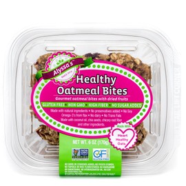 Alyssa’s Oatmeal Bites ⎸ Gluten Free Cookies, Healthy Snacks from The Bakery ⎸ Sugar Free Soft Cookies, Low Carb, Keto Protein Snacks ⎸ Gluten Free Snacks for Kids ⎸ 8 Cookies per Box, 1 Pack