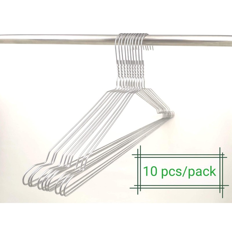 DODIN HOME 10 Silver Wire Notched Hangers Space Saving Metal