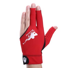 Roaming Quick Dry Breathable Billiard Shooter Glove Carom Pool Snooker Cue Sports Glove Fits Left Hand (Red, Left Hand, L/XL)