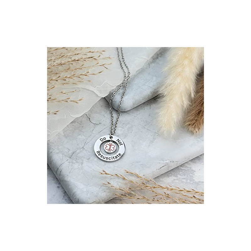 DNR Do Not Resuscitate Medical Alert Awareness Silver Stainless Steel