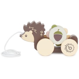 Bieco Pull Along Hedgehog Wooden Toy from 1 Year Old Cute Pull Along Animal with Gear Baby Toy for Pull Along