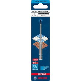 Bosch Professional 1x Expert HEX-9 HardCeramic Drill Bit (for Roof tiles, Tiles, Ã 4,00 mm, Accessories Rotary Impact Drill)
