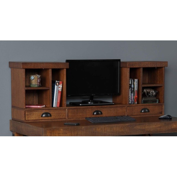 American Furniture Classics Rough Sawn Style Industrial Hutch for Desk,