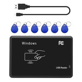 125Khz EM4100 USB RFID ID Card Reader AYWHP Swipe Contactless Card Reader with LED Display for Windows 2000, 2003, XP, Windows 7/8/10