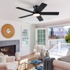 CHESUR 46" Black Flush Mount Ceiling Fans - Low Profile