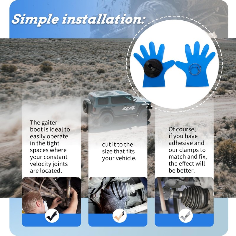 XTPTFABS CVS18 Universal Split Constant Velocity Gaiter, Universal CV Boot