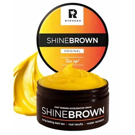 BYROKKO Shine Brown Crema Aceleradora del Bronceado, 210 ml, Para Sol o Cama Solar, Bronceado Rápido con Ingredientes Naturales, Tono Profundo y Duradero