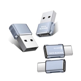 USB C Data Blocker -Protect Against Juice Jacking,Hack Proof 100% Guaranteed, Protection from Illegal Downloading, Any Other USB Device Charging, Data Blocker, 4 Pack Grey