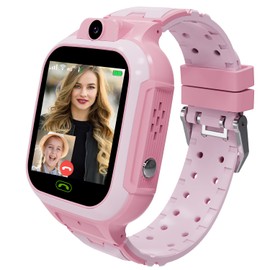 4G Kids Smart Watch GPS Tracker - Smartwatch with Two Way Call Video Calling Voice Chat SOS Class Mode Stopwatch Pedometer Games Wi-Fi Touch Screen Alarm Clock Smartwatches for Boys Girl (Pink)