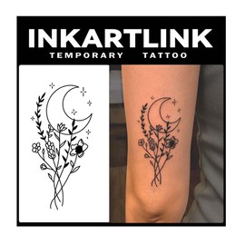 INKARTLINK Tattoos Set of 2 Juagua Tattoos 2 Weeks Long Lasting Waterproof Tattoo Stickers Tattoo Stickers for Men Women Trendy Women Long Lasting Disappearing Tattoos Wrist Arm Hand Back Feet Tummy Clavicle Flower