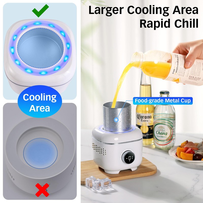 WISFISSH Cooling Cup with Mood Light,Beverage Cooler with Insulated Cover,
