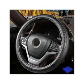 Funda de Piel para Volante de Coche,Funda para Volante de Coche, 15 Pulgadas,Transpirable, Antideslizante,con 1 pcs Toallas de Limpieza de Microfibra 