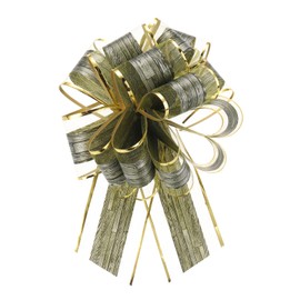 sourcing map 10pcs 6 Inch Big Pull Bow Gift Wrapping Organza Bows Vintage Ribbon Green for Wedding Christmas Car Baskets Presents