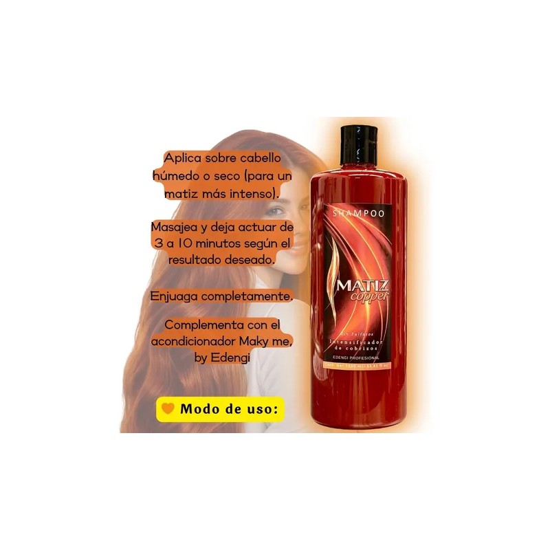 Kit Shampoo 1lt Copper Tratamiento Intensificador Copper