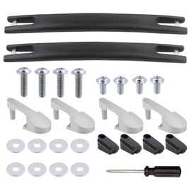 Luggage Handle Pull 2PCS 245mm Length 210mm Install Diatance Black Rubber Luggage Case Handle Grip for Suitcase Box Luggage Case Screwdriver Included