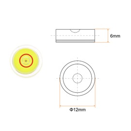 HARFINGTON 6pcs Round Bubble Level 12x6mm Mini Circular Bullseye Spirit Levels for Leveling Camera Tripod Telescope Workshop Turntable Pictures Frame, Yellow