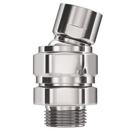 HammerHead Showers® Solid METAL Shower Head Swivel Ball Adapter, Chrome | Adjustable Pivot Ball To Adjust Showerhead Angle | Universal Connector Joint Fits Fixed, Hand Held & Rain Shower Heads