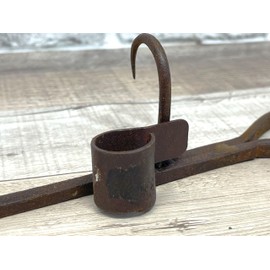 Generic Wrought Iron Sticking Tommy Miner's Candlestick Unbranded Candle Holder, Brown