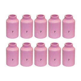 WeldingCity 10-pk Gas Lens Ceramic Cup Alumina 54N15 (#7, 7/16") for TIG Welding Torch 17, 18 and 26 Series from Weldcraft Lincoln Miller ESAB CK