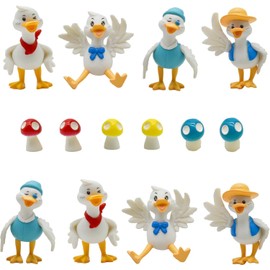 Pinenjoy 8pcs Animal Figurine Animal Figurine Resin Duck Object Cute Miniature Sculpture Garden Landscape Aquarium Decoration Funny Farm Sculpture Garden Decoration Ornament Craft Gift DIY Tabletop Entryway Office Accessories Props Accessories Miscellane