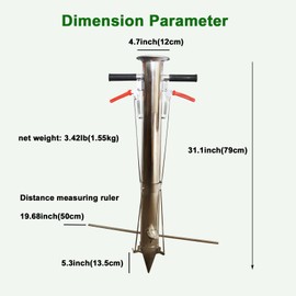 PreAsion Seedling Transplanting Bulb Planter Tool Long Handle, Vegetable Young Plant Manual Plant Transplanter, Double Handle Stainless Steel Planting Garden Tools with Pedal for Garden, Greenhouse