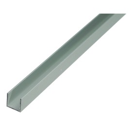 Alberts 497750 U-Profile, Aluminium, Silver Anodised 1000 x 20 x 8 mm, Set of 7