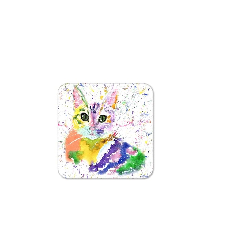 Coaster Cat Kitten Feline Pet Animals Coasters Watercolour Art Gift