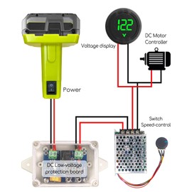 Power Wheels Battery Adapter Converter Kit Compatible with Ryobi 18V Lithium Battery, Battery Converter Kit with DC Low Voltage Protection and Protective Shell, with Voltage Display and Fuse Terminal