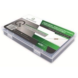 QUADRIOS GmbH Resistance Assortment Set Box Carbon Film Resistors Wired 1 Ohm - 1 M Ohm Assortment Box 20 Standard Values E24 Each 20 Pieces (400 Pieces, 0.25 W, Tolerance: 5%)