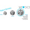 WeLoveBeads XL Dice (20 mm) in Transparent / Black Dots