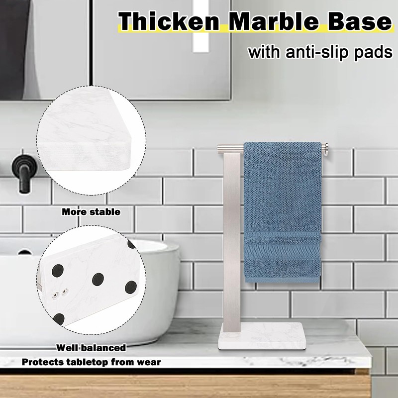 Stainless Steel L-Shaped Hand Towel Holder, SUS304 Bathroom Towel Rack