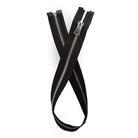 Nickel Free #5 Zipper Metal Open & Closed End No.5 Zip (Black - 322, 23.6 inch - 60 cm (Open End))