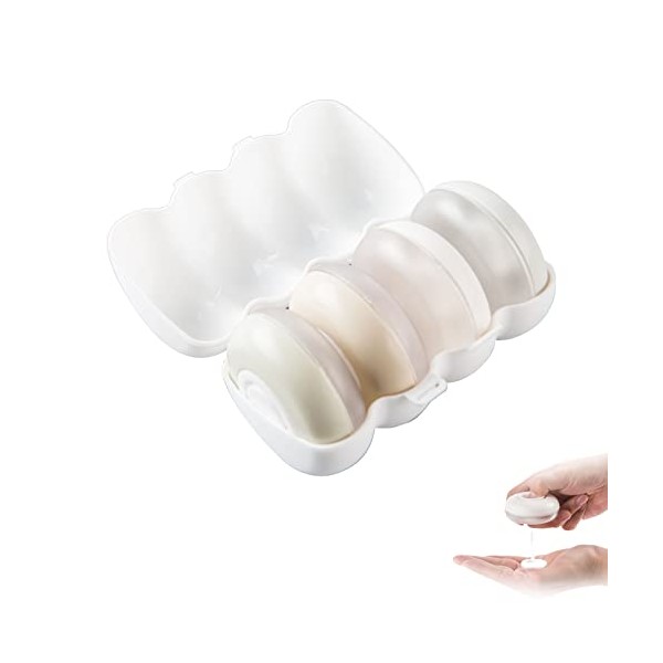 4Pcs/1Set Travel Pods,Travel Pods Toiletries with Case Portable Collapsible Travel Bottles Travel Pods Toiletries Squeeze Round Liquid Shampoo Emulsion Storage Box Push Type Travel Dispenser Container