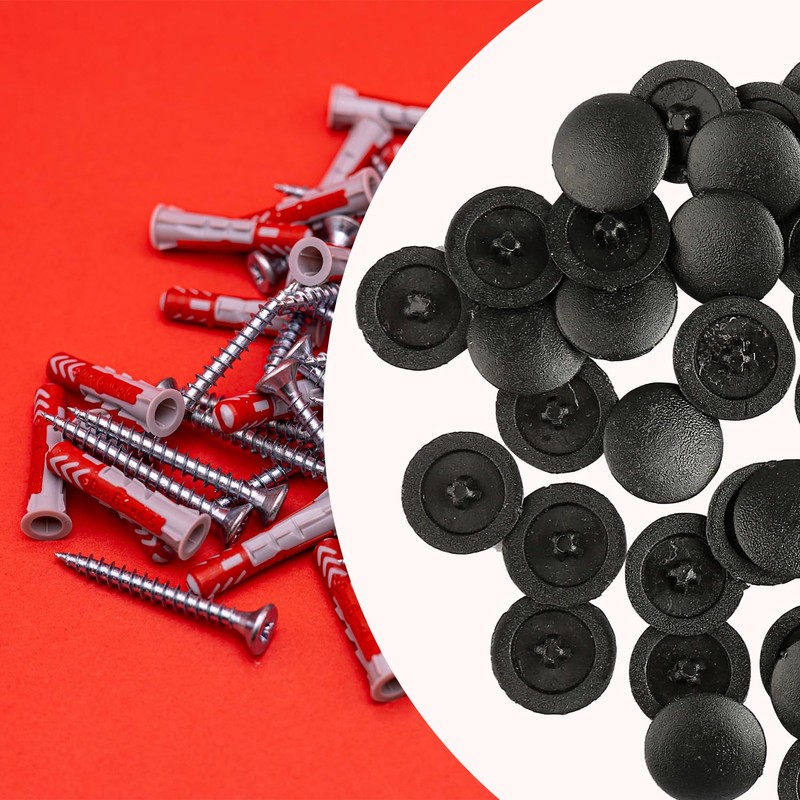 Thyonta 50 PCS Black Screw Cover Caps - Plastic Screw