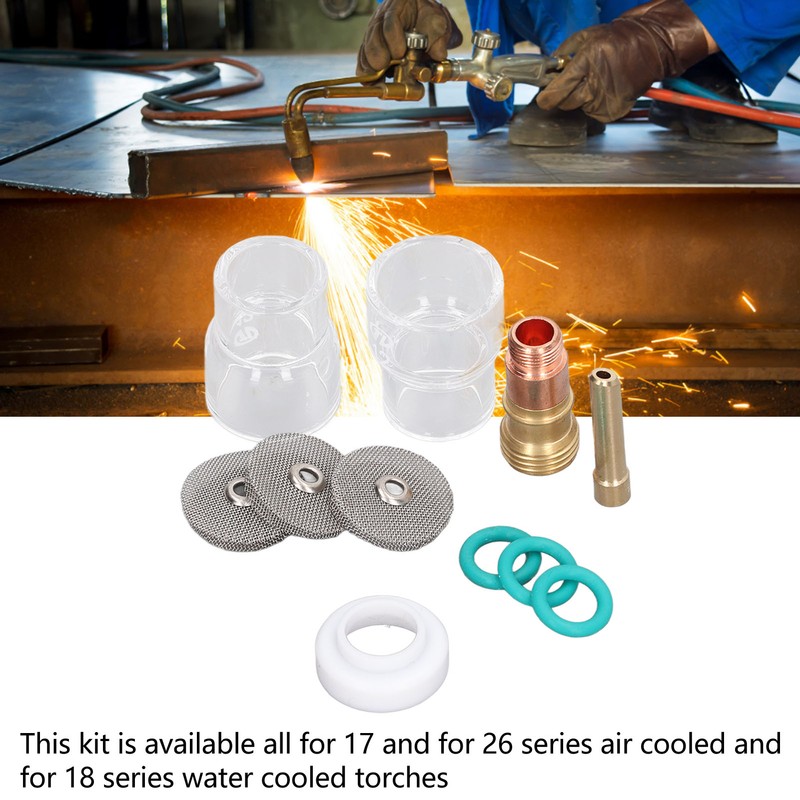 11Pcs Welding Gun Accessories Tig Welding Torch Glass Cup Collet