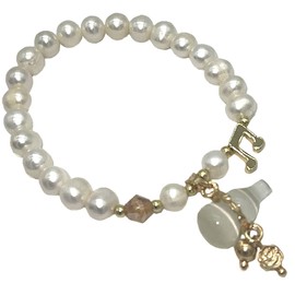 Feng Shui Handmade White Pearl with Chinese Wu Lou/Hu Lou Bracelet for Health and Protection