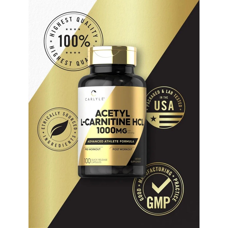 Pre Entreno Acetil L- Carnitina Hcl 100 Cpsulas 1000mg L81