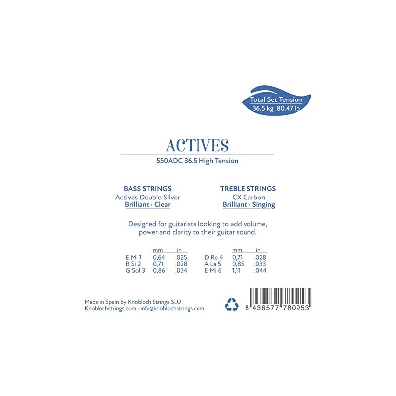 KNOBLOCH STRINGS THE ART OF VIBRATION 550ADC ACTIVE DOUBLE SILVER