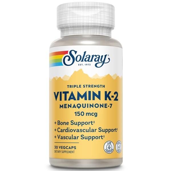 SOLARAY Triple Strength Vitamin K-2 as MK-7, 150 mcg |