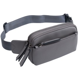 Fanny Pack for Women Men Fashion Small Waist Bag Belt Bag with Adjustable Strap for Travel Hiking Running (Grey)