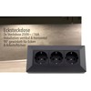 ChiliTec Steckdosenblock Ecksteckdose 3-Fach Mehrfachstecksose für Küche Büro Werkstatt Aufbau