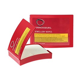 Connoisseurs Jewellery Wipes | 25 Jewellery Cleaning Wipes for Gold & Silver Jewellery | Anti-Tarnish Protective Shield | Dry, Disposable & Non-Toxic