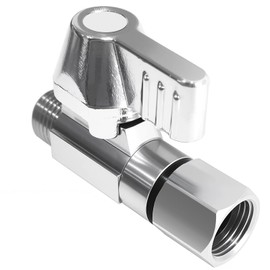 Brass Ball Valve - 1/4" Comp Female Swivel x 1/4" Comp Male Shut off Valve,Quarter Turn Stop Valve for Adjusting and Switching the Water Inlet of Refrigerator,Ice Maker and Large Humidifier