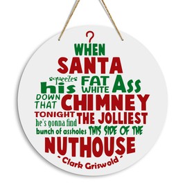 Funny Xmas Decor - Christmas Vacation Movie Wall Signs - 10 x 10 inches