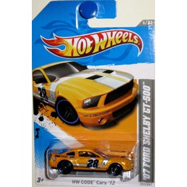 2012HOT WHEELS '07 FORD SHELBY GT-500 - HWCODE CARS '12-6/22-231/247 - YELLOW WITH SILVER STRIPE