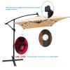 Rectangle 2x3M Outdoor Solar Powered LED Lighted Patio Umbrella Waterproof