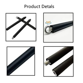 Barra de banda de resistencia de 41 pulgadas para entrenamiento de cuerpo completo, pilates desmontables portátiles, con 2 clips de mosquetón, negro