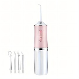 4 In 1 Cordless Water Flosser, 4 Cleaning Modes 300ML Tank ,Thanksgiving, Christmas gifts for Home and Travel, IPX7 Waterproof Gum Care Cleaning Plaque Removal, Compatible with Mouthwash Pulling Oil Cleansing Powerful bitva e oralcare Whitening:_PINK