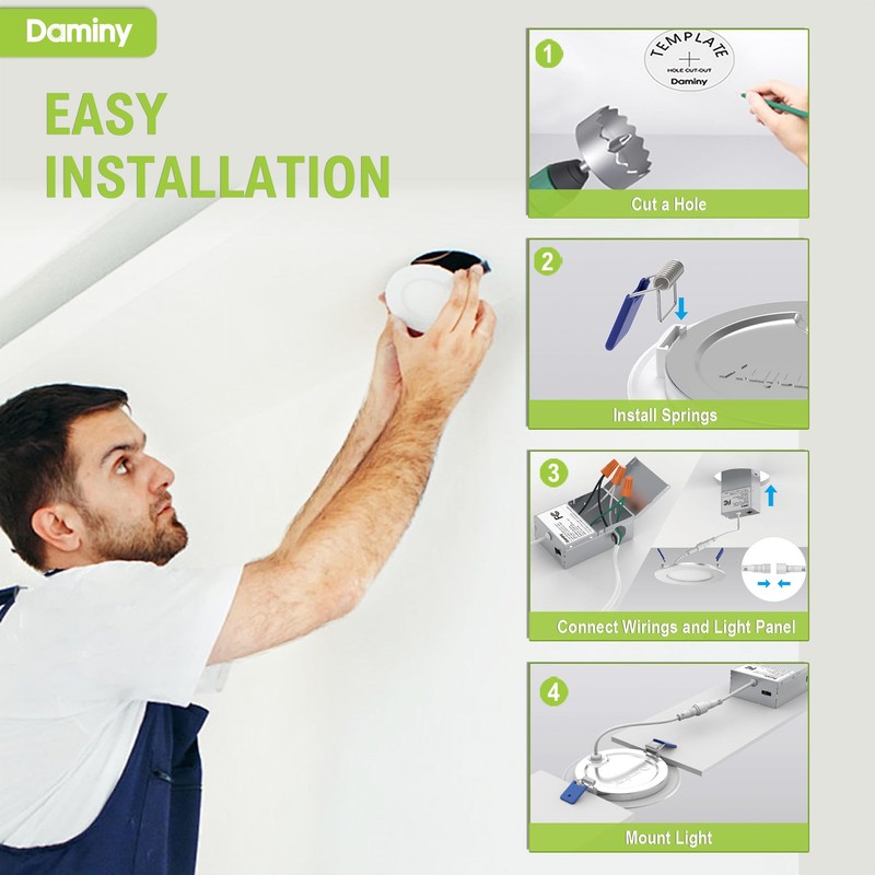 DAMINY 24 Pack 4 Inch LED Recessed Lighting with Junction