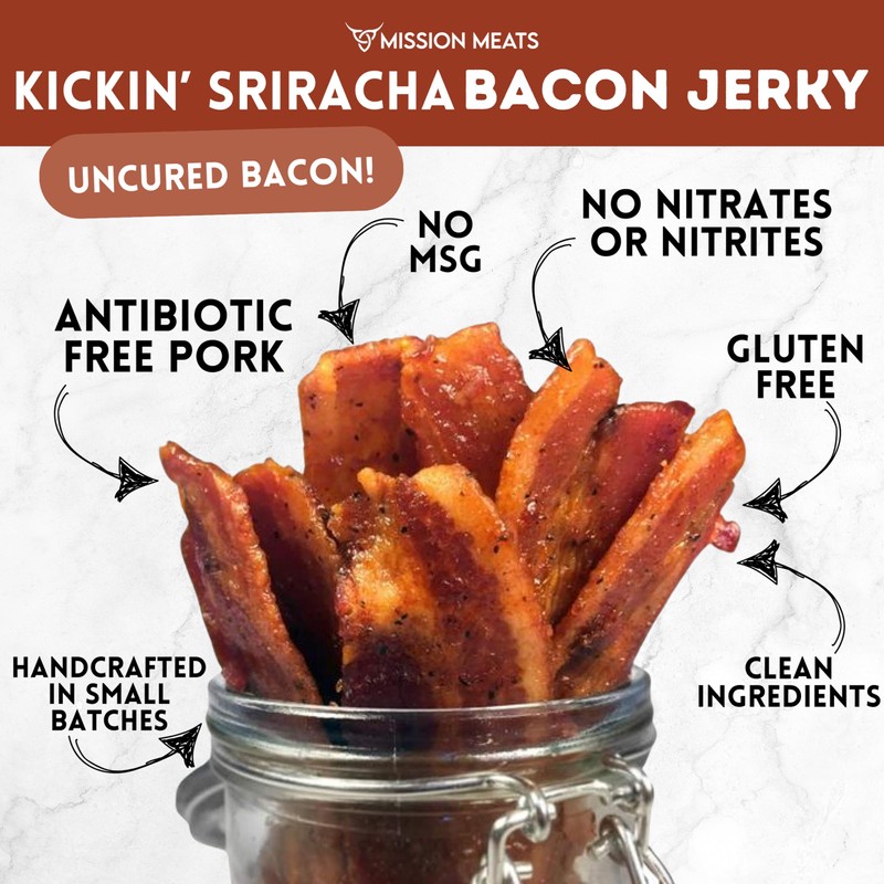 Mission Meats Candied Bacon Jerky (Sriracha) – The Perfect Delicious